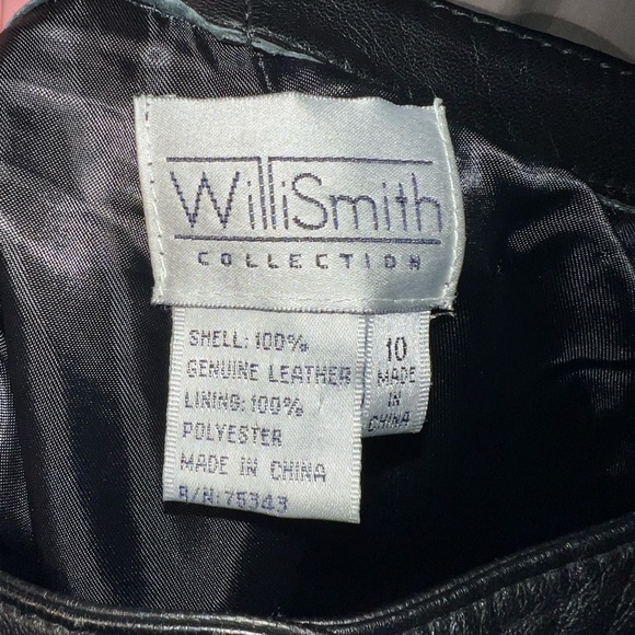 WilliSmith collection lamb skin black leather pants back pocket size 10 soft - Picture 7 of 7